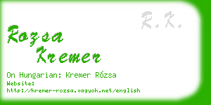 rozsa kremer business card