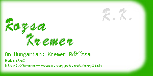 rozsa kremer business card